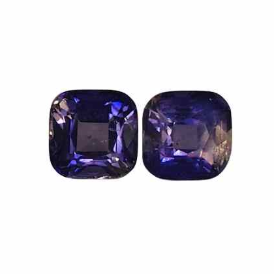 2.65ct Natural  Pair Cushion Faceted Iolite  from Madagascar