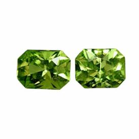 1.95ct Natural Radiant Faceted Pair of Peridot from Pakistan