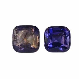 2.1ct Natural  Pair Cushion Faceted Iolite  from Madagascar