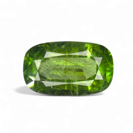 8.40ct Natural Peridot with Ludwigite Inclusion in Cushion Shape from Pakistan