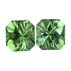 3.10 ct. Natural Peridot pair loose gemstone octagon shape green