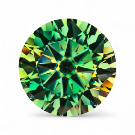 28 ct Moissanite loose gemstone round shape green