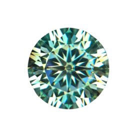 11.50 ct Moissanite loose gemstone Green round shape