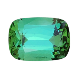 4.50ct Natural Tourmaline loose Gemstone cushion shape Greenish Blue