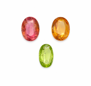 Fancy Colored Tourmaline Layout in Oval Cut