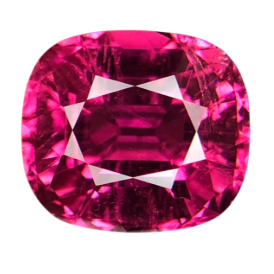 Neon Pink Rubellite 5.8 carats in Cushion Cut from Afghanistan